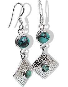Design 12405: green turquoise earrings