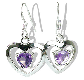 Design 12422: purple amethyst heart earrings