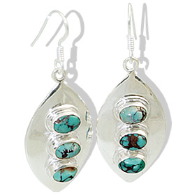 Design 12553: green turquoise earrings