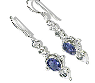 Design 12561: blue iolite heart earrings