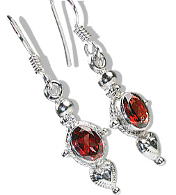 Design 12564: red garnet earrings