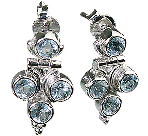 Design 12579: blue blue topaz post earrings
