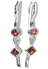 Design 12584: red garnet contemporary earrings