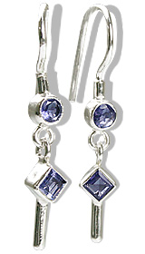 Design 12585: blue iolite contemporary earrings
