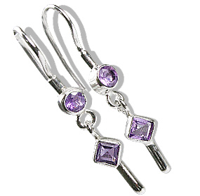 Design 12586: purple amethyst contemporary earrings