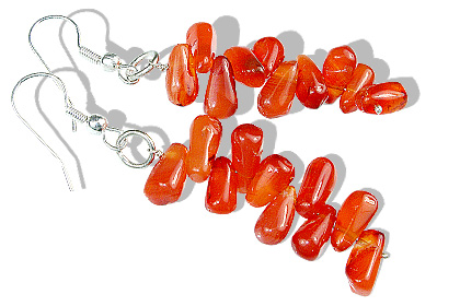 Design 12748: orange carnelian earrings