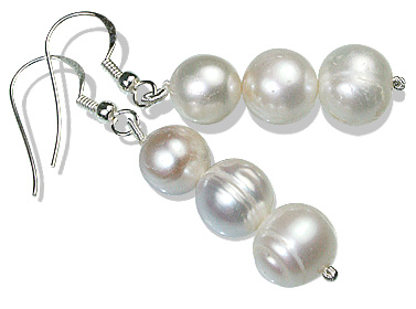 Design 12772: white pearl earrings