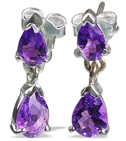 Design 12799: purple amethyst post earrings