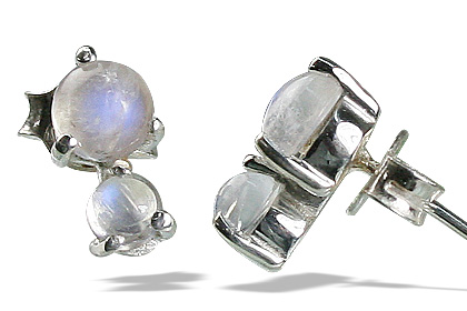 Design 12816: white moonstone contemporary earrings