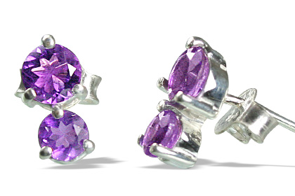 Design 12820: purple amethyst contemporary, post earrings