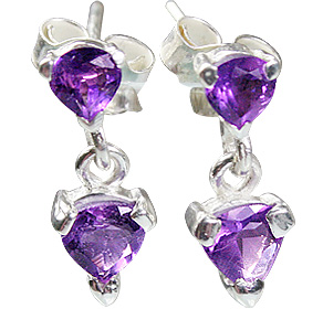 Design 12863: purple amethyst contemporary, post earrings