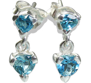 Design 12865: blue blue topaz post earrings