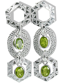 Design 12918: green peridot earrings