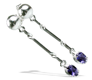 Design 12995: blue iolite contemporary, post earrings