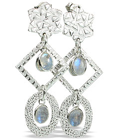 Design 13003: white moonstone contemporary earrings