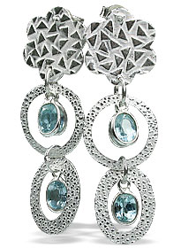 Design 13030: blue blue topaz contemporary, post earrings
