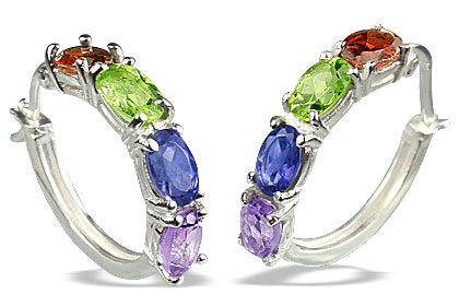Design 13110: multi-color multi-stone contemporary earrings