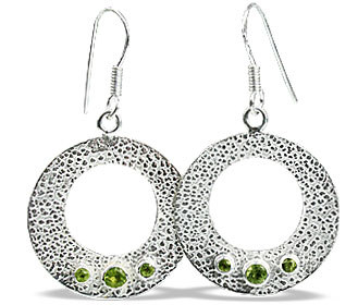Design 13114: green peridot ethnic, hoop earrings