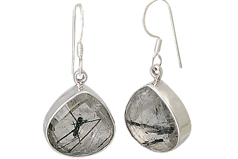 Design 13528: gray rotile drop earrings