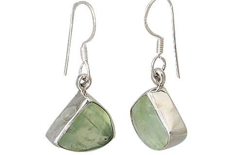 Design 13543: green prehnite earrings