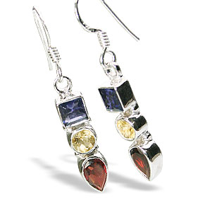 Design 13584: multi-color multi-stone earrings