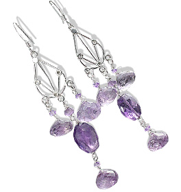 Design 13621: purple amethyst chandelier earrings