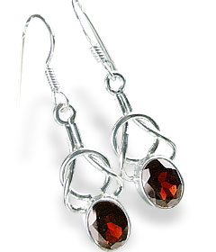 Design 13661: red garnet contemporary earrings