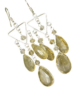 Design 13876: yellow citrine chandelier earrings