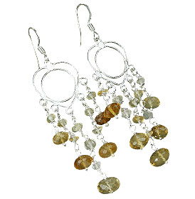Design 13880: yellow citrine chandelier earrings
