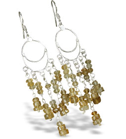 Design 13894: white,yellow citrine chandelier earrings