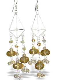 Design 13902: white,yellow,multi-color citrine chandelier earrings