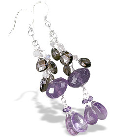 Design 13939: brown,purple amethyst contemporary earrings