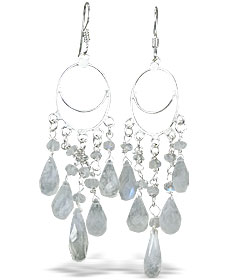 Design 14007: white moonstone chandelier earrings