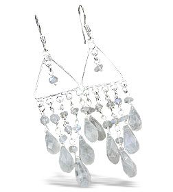 Design 14008: white moonstone chandelier earrings