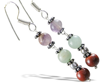 Design 14932: multi-color multi-stone earrings