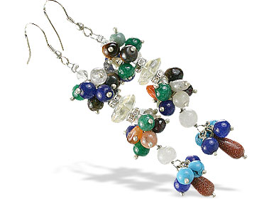 Design 14944: multi-color multi-stone earrings