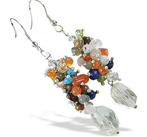 Design 14945: multi-color multi-stone earrings