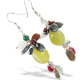 Design 14946: multi-color multi-stone earrings
