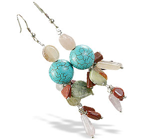 Design 14960: multi-color multi-stone earrings