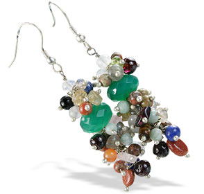 Design 14963: multi-color multi-stone earrings