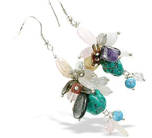 Design 14966: multi-color multi-stone earrings