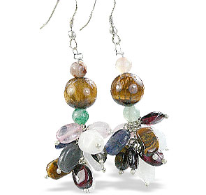 Design 14988: multi-color multi-stone cha-cha earrings