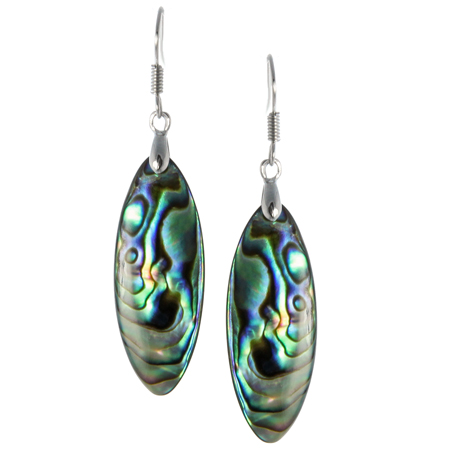 Design 15077: blue,green,pink mother-of-pearl earrings