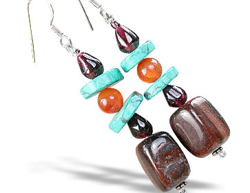 Design 15187: multi-color multi-stone earrings