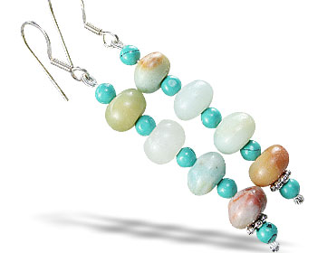 Design 15188: green,multi-color turquoise earrings