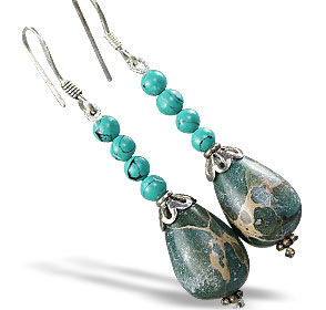 Design 15194: green turquoise earrings