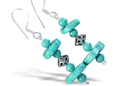 Design 15201: green turquoise earrings