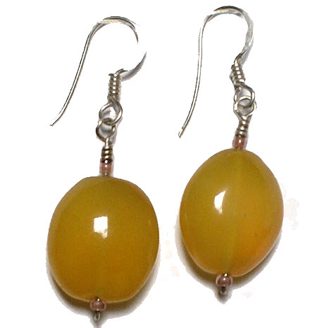 Design 15729: yellow onyx earrings