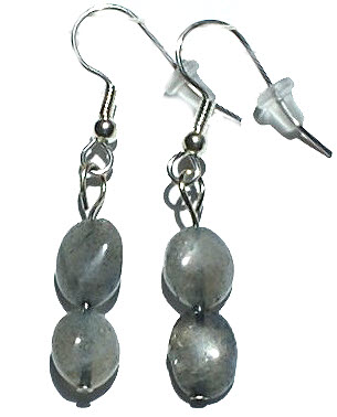 Design 15731: gray labradorite earrings