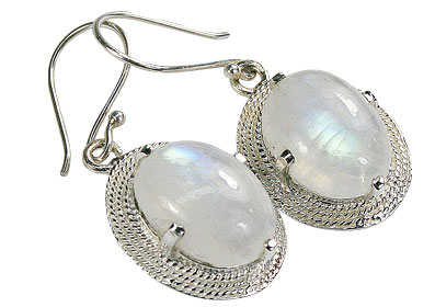 Design 16144: gray,white moonstone earrings